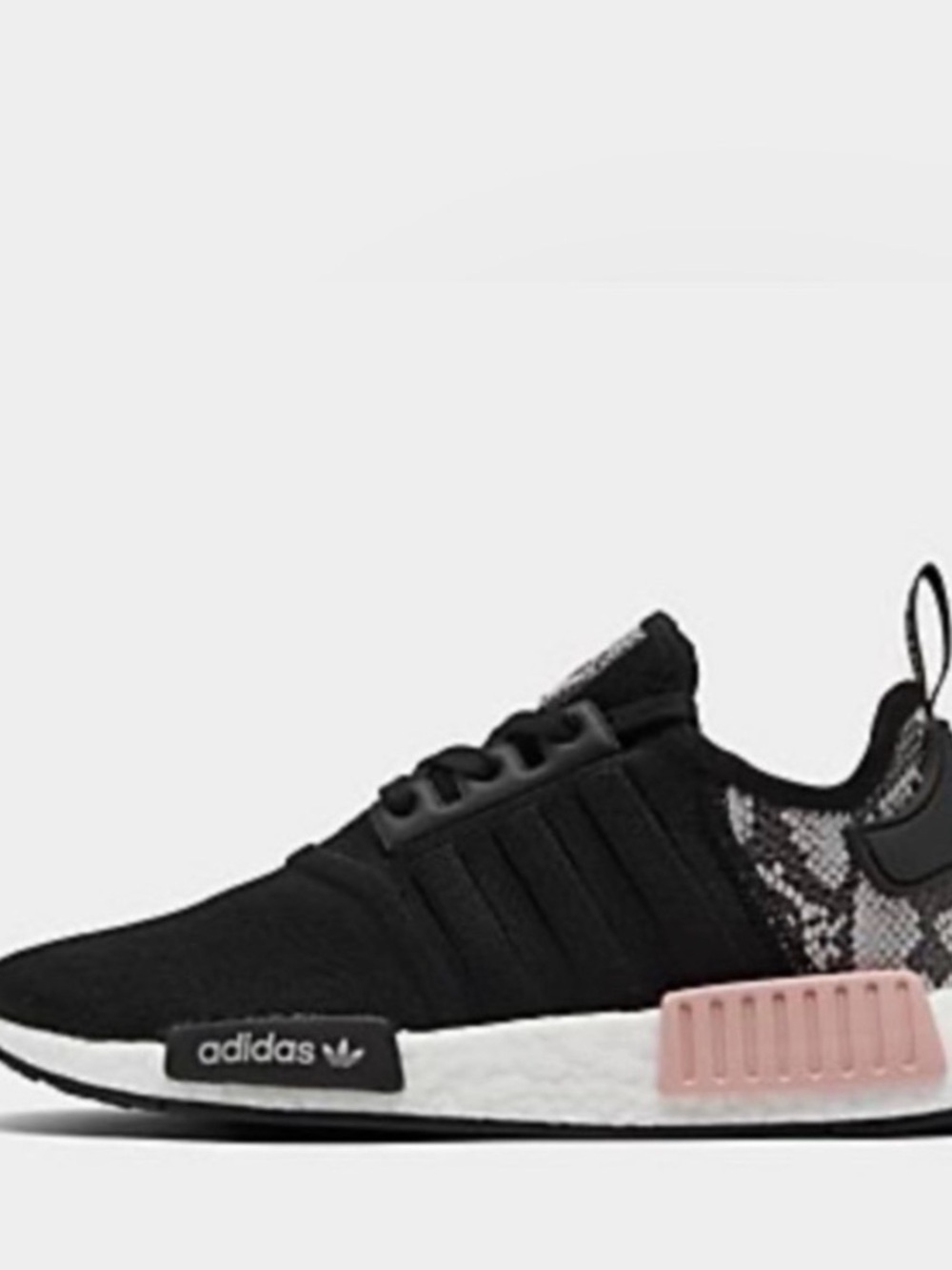 adidas Womens Black Sneakers with Pink Midsole Accent